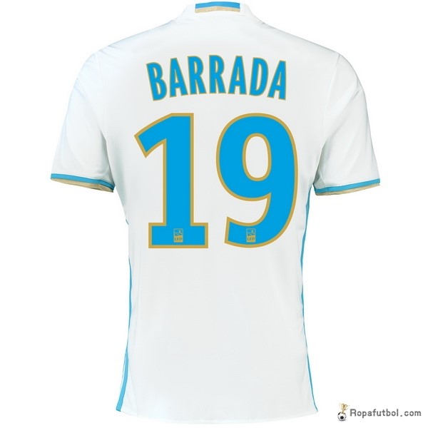 Camiseta Marsella Replica Primera Ropa Barrada 2016/17 Blanco